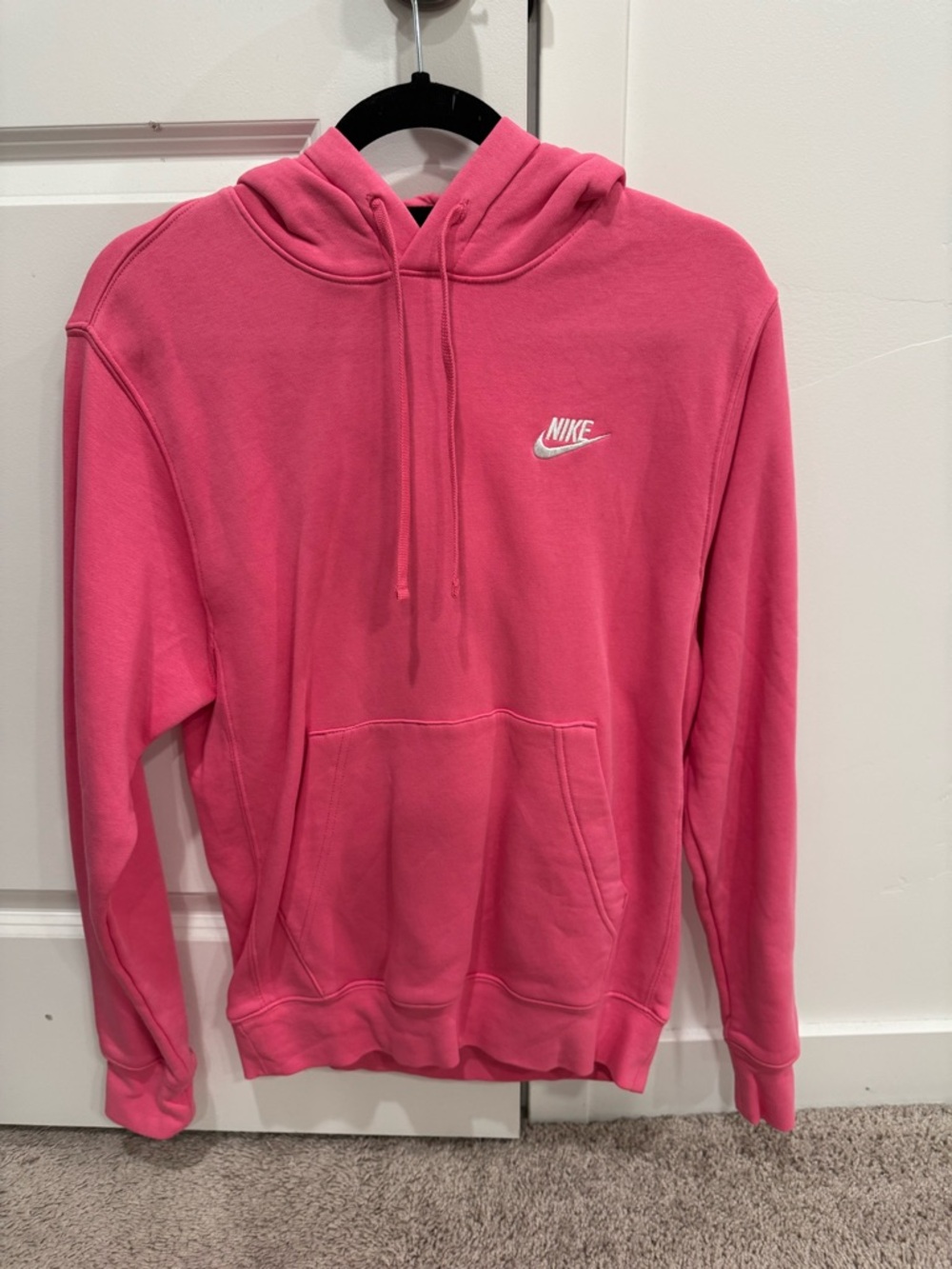 Nike Hot Pink Hoodie with White Swoosh